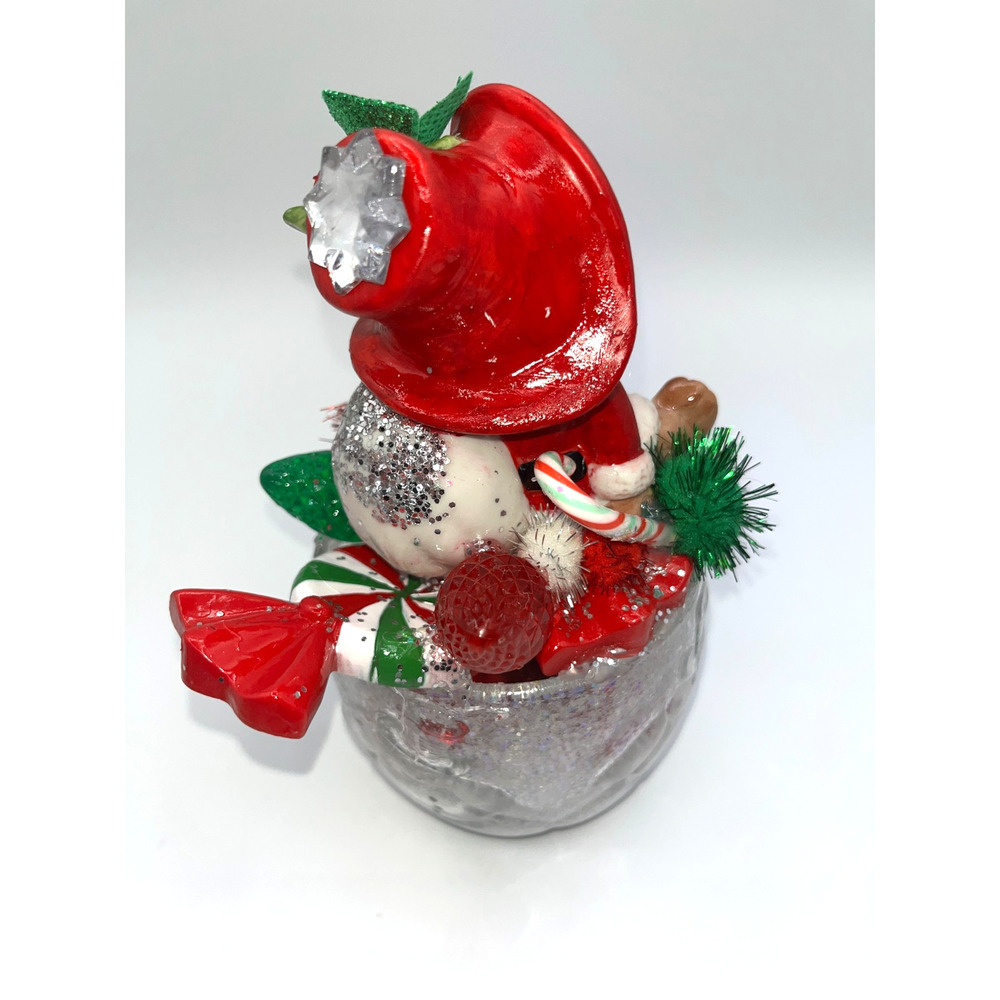 Vintage Christmas Candy Cane Santa Bear Santa Paws here,I've got the stash! OOAK - Picture 9 of 16
